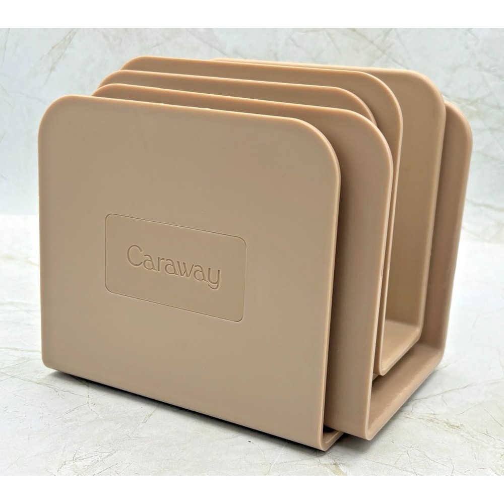 Caraway Magnetic Pot Pan Lid Holder Organizer Storage Dividers Set of 4 Beige